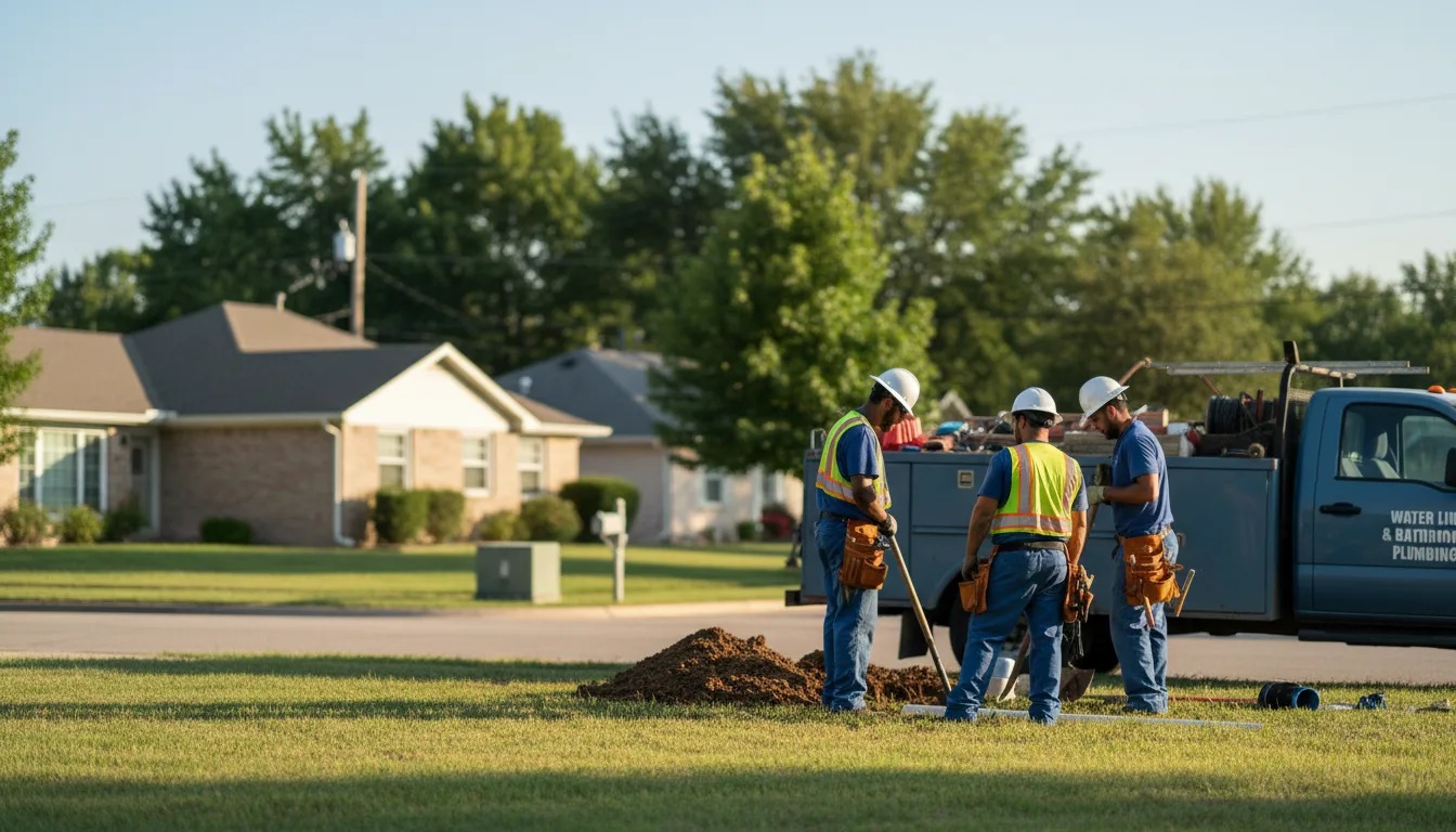 Residential water line and bathroom plumbing service in Dunnegan, MO